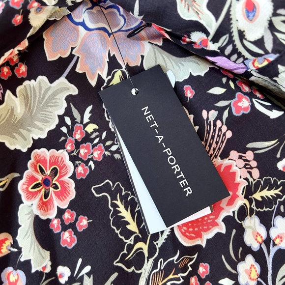 Rixo NWT Black Floral Long Sleeve Mini Dress 2 XXS Buttons Sold out Boho - Picture 13 of 16